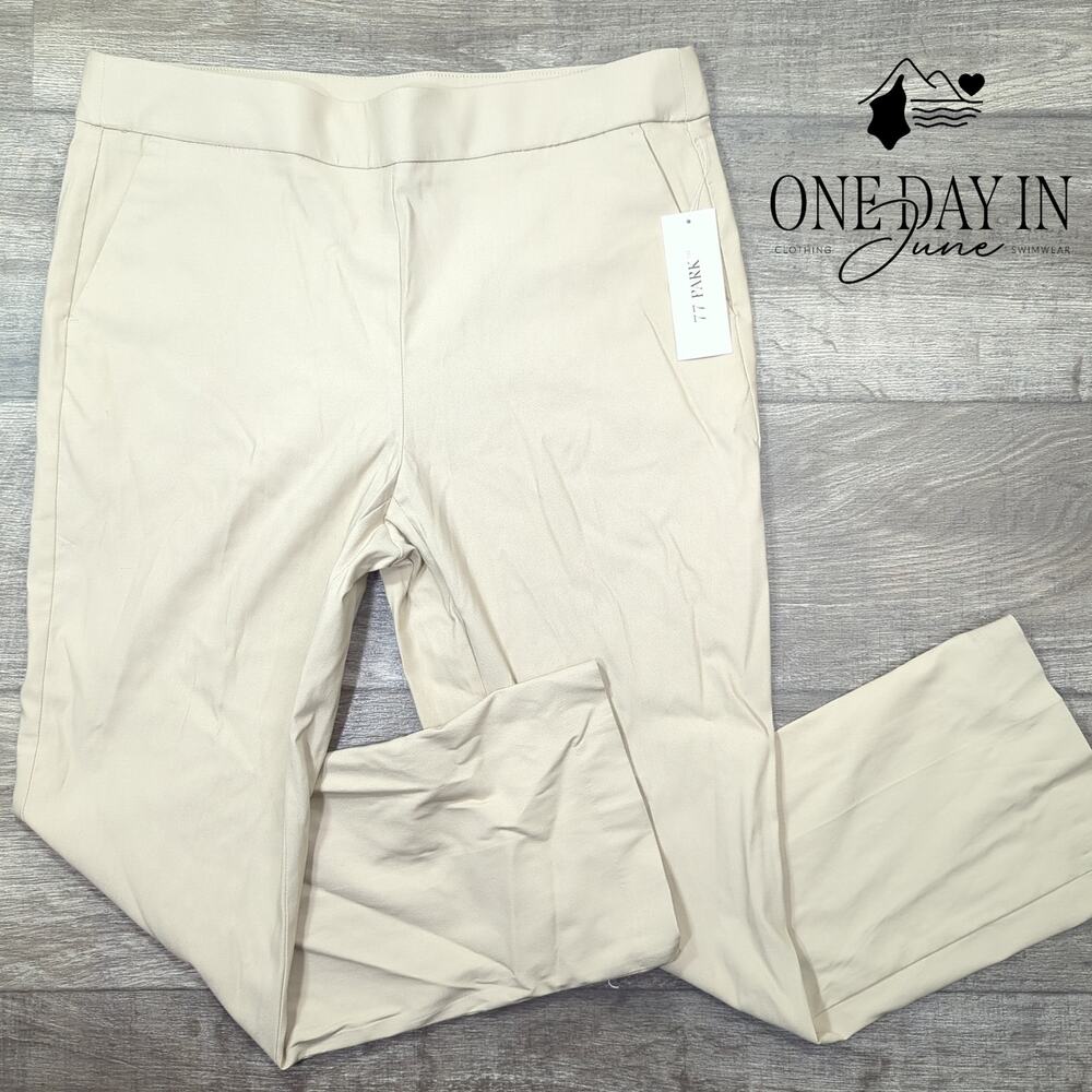 77 Park Pull On Straight Leg Pants Size L